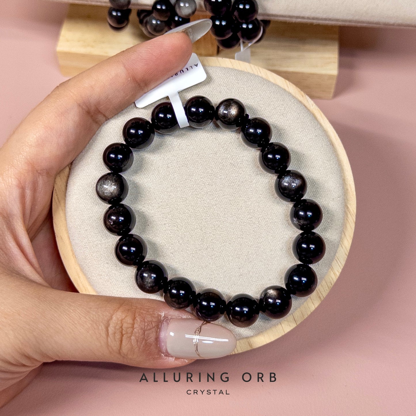 Silver Sheen Obsidian Crystal Bracelet 银曜石